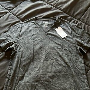 Gray v-neck t-shirt